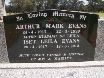 Leila EVANS - Moorngag Cemetery