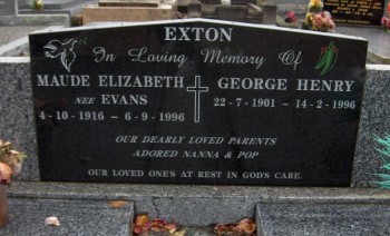 George Henry EXTON - Moorngag Cemetery