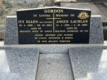 Angus Lachlan GORDON - Moorngag Cemetery