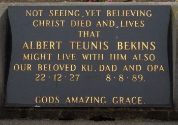 Albert Teunis BEKINS - Moorngag Cemetery