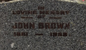 John BROWN - Moorngag Cemetery