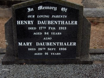 Henry DAUBENTHALER - Moorngag Cemetery