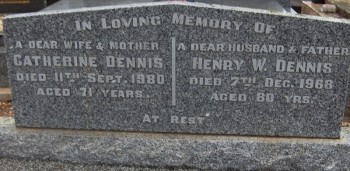 Henry W DENNIS - Moorngag Cemetery