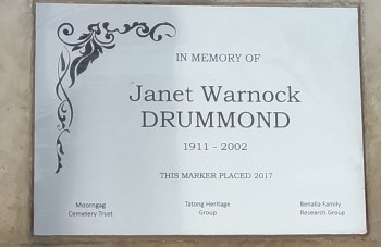 Janet Warnock DRUMMOND - Moorngag Cemetery