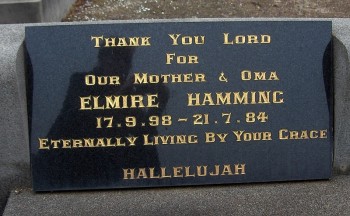 Elmire HAMMING - Moorngag Cemetery