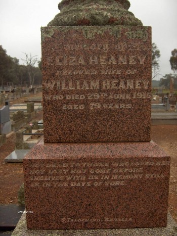 Eliza (Elisabeth) HEANEY - Moorngag Cemetery