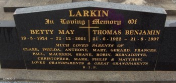 Thomas Benjamin LARKIN - Moorngag Cemetery