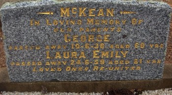 Laura Emily MCKEAN - Moorngag Cemetery