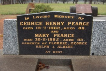 George PEARCE - Moorngag Cemetery