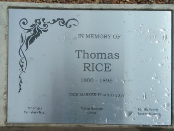 Thomas RICE - Moorngag Cemetery