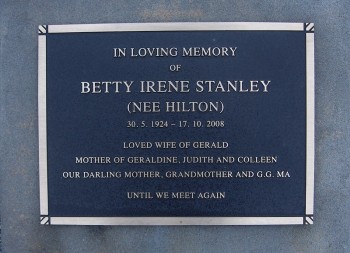 Betty Irene STANLEY - Moorngag Cemetery