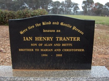 Ian Henry TRANTER - Moorngag Cemetery
