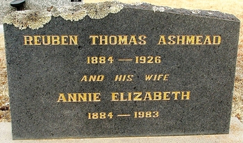 Reuben Thomas Vivian ASHMEAD - Winton Cemetery