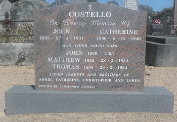 Thomas COSTELLO - Winton Cemetery