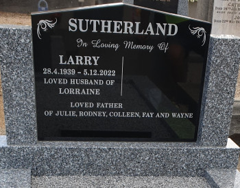 Laurence 'Larry' Franklynne SUTHERLAND - Winton Cemetery