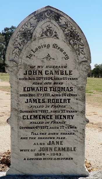 Edward Thomas GAMBLE - Winton Cemetery