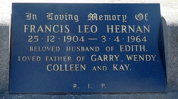 Francis Leo HERNAN - Winton Cemetery