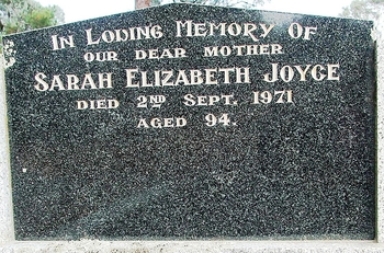 Sarah Elizabeth JOYCE - Winton Cemetery
