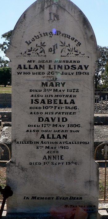 Allan LINDSAY - Winton Cemetery