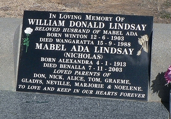 Mabel Ada LINDSAY - Winton Cemetery