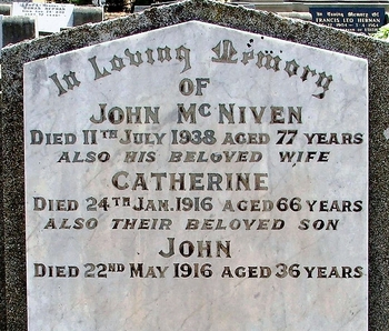 Catherine MCNIVEN - Winton Cemetery