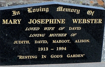 Mary Josephine WEBSTER - Winton Cemetery