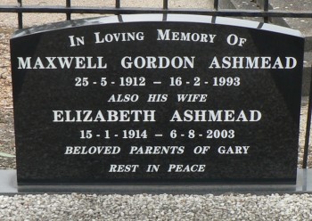Maxwell Gordon ASHMEAD - Winton Cemetery