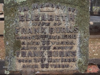 Frank BURNS - Moorngag Cemetery