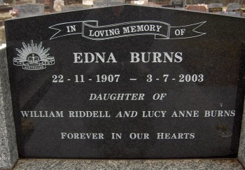 Edna BURNS - Moorngag Cemetery