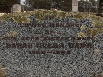 Sarah Melba DAWS - Moorngag Cemetery