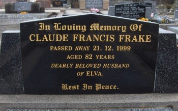 Claude Francis FRAKE - Moorngag Cemetery