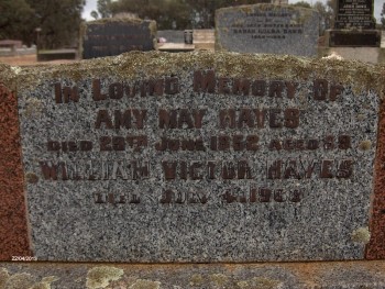 Amy May HAYES - Moorngag Cemetery