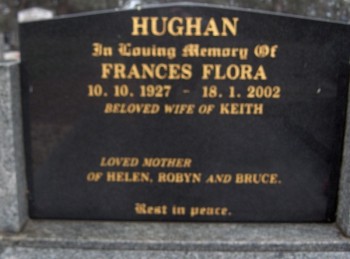 Frances Flora HUGHAN - Moorngag Cemetery