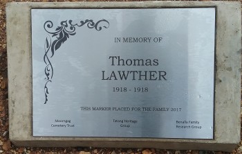 Thomas LAWTHER - Moorngag Cemetery