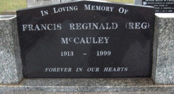 Francis Reginald MCCAULEY - Moorngag Cemetery
