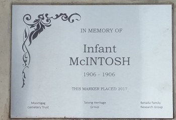 Unamed stillborn MCINTOSH - Moorngag Cemetery