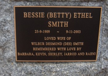 Bessie (Betty) Ethel SMITH - Moorngag Cemetery