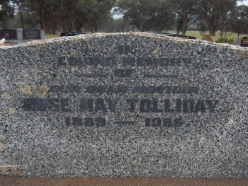Rose May TOLLIDAY - Moorngag Cemetery