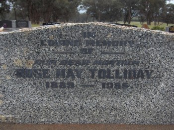 Rose May TOLLIDAY - Moorngag Cemetery