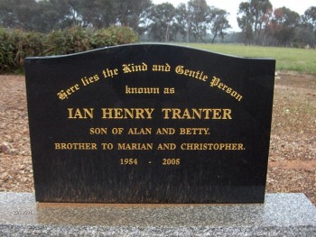 Ian Henry TRANTER - Moorngag Cemetery