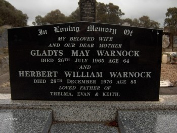 Gladys May WARNOCK - Moorngag Cemetery