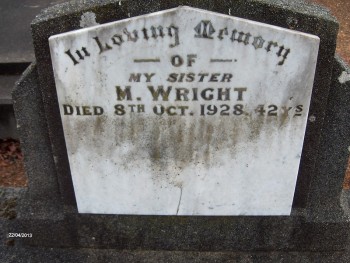 Milisant (Millie) WRIGHT - Moorngag Cemetery