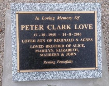 Peter Clark LOVE - Winton Cemetery