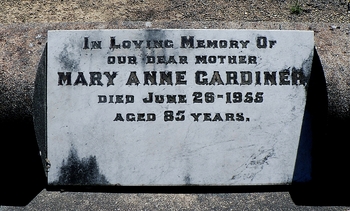 Mary Anne GARDINER - Winton Cemetery