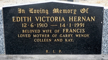 Edith Victoria HERNAN - Winton Cemetery