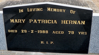 Mary Patricia HERNAN - Winton Cemetery