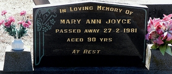 Mary Ann JOYCE - Winton Cemetery
