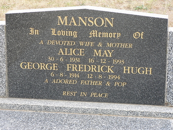 Alice May MANSON - Winton Cemetery