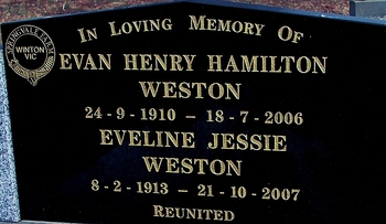 Evan Henry Hamilton WESTON - Winton Cemetery