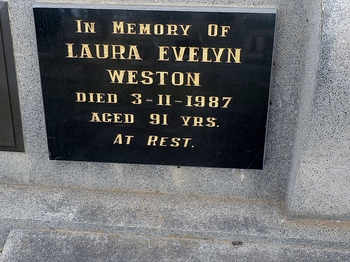 Laura Evelyn WESTON - Winton Cemetery